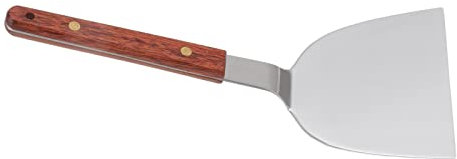 Espátula para Barbacoa de Acero Inoxidable con de Madera, Espátula para Pizza, Cabeza Flexible, para Filete, Pescado, Bola de Masa, Huevo, Amplia Aplicación (120MM)