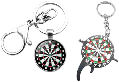 CVDYWDJIE 2 st dart nyckelring, kreativa metallnyckelringar, intressanta nyckelringar, presenter till män, presenter till dart älskare