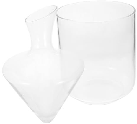 LIFKOME Decantador Y Aireador De Vino Garrafa Cubiteras Decantador Oblicuo De Cristal.