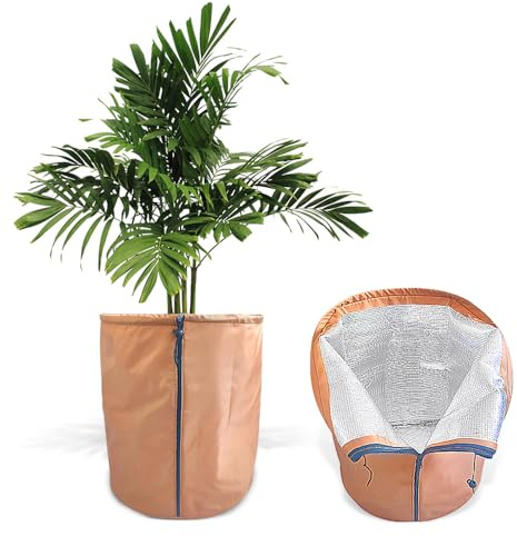 Jonuin Protección Térmica para Macetas 65 x 70 cm, Bolsa de Protección de Plantas en Maceta con cordón y Cremallera, Funda Protectora para Arbustos, Rosales, Cítricos y Plantas en Maceta