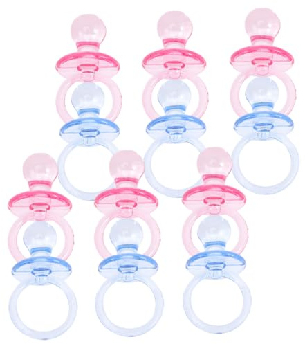 Kisangel 24 Pezzi Decorazione Ciucci per Ragazzo Ragazza Mini Ornamento Ciuccio in Plastica Resistente per Shower Bomboniere e Giochi Festa Ragazzo Ragazza Rosa e Azzurro