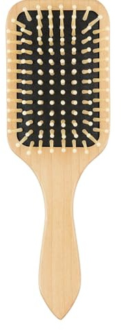 Bamboo Hair Brush Wooden Paddle Brush Detangling Natural Bristle For Long Short Curly Thick Thin Hair Eco Friendly Anti Static Improve Hair Texture For Men Women Kids Scalp Massage (1pc)