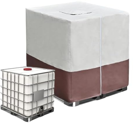 Copertura per serbatoio 'acqua da 275 litri, copertura per serbatoio 'acqua da esterno 420d con cerniera, resistente protezione per barile di pioggia, per portico, prato, patio, cortile, neve