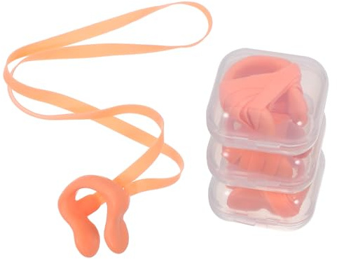 Totority Tragbare Nasenclips für Schwimmer 4 Stück mit Seil und Komfortablem Design Hautfreundliche Schwimmklammern für Wassersport und Schwimmtraining
