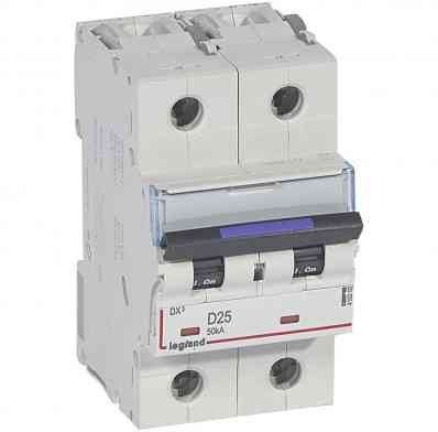 Disjoncteur DX³ 50kA - 2P 230V~ à 400V~ - 25A - courbe D - 3 modules