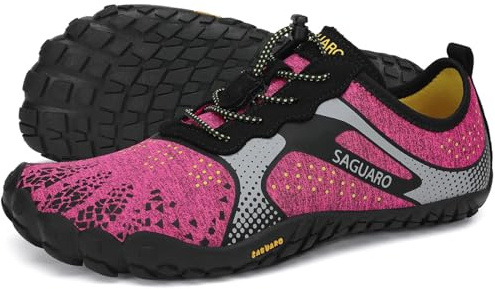 SAGUARO Unisex barfotaskor, trailskor, snabbtorkande vattensportskor, storlek 36–47, Crepe rosa, 37 EU