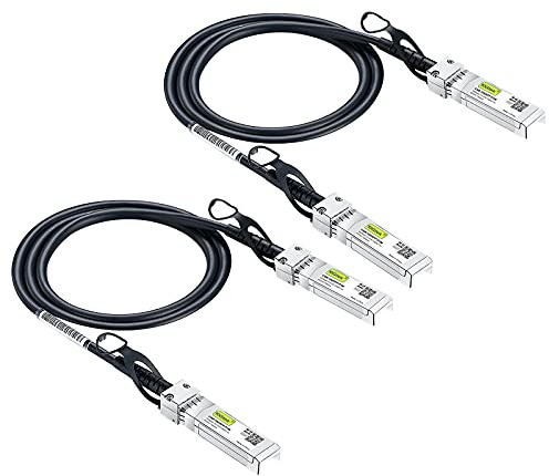 [2 Stück] 10Gtek SFP+ DAC Twinax Kabel 0.5-Meter(1.65ft), 10G SFP+ to SFP+ Direct Attach Copper Passive Cable für Cisco, Ubiquiti UniFi, TP-Link, Netgear, D-Link, Zyxel, Mikrotik and More