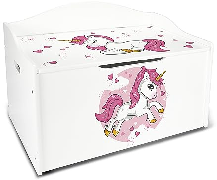 Leomark Coffre à Jouets En Bois - XL Blanche - Dim: L 68 x P 42 x H 46 cm 2 en 1 Récipient Pour Les Jouets et Banc, De Rangement Pour Enfant,