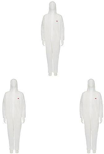 3M Coverall, White, 4500-W-3XL (Pack of 3)