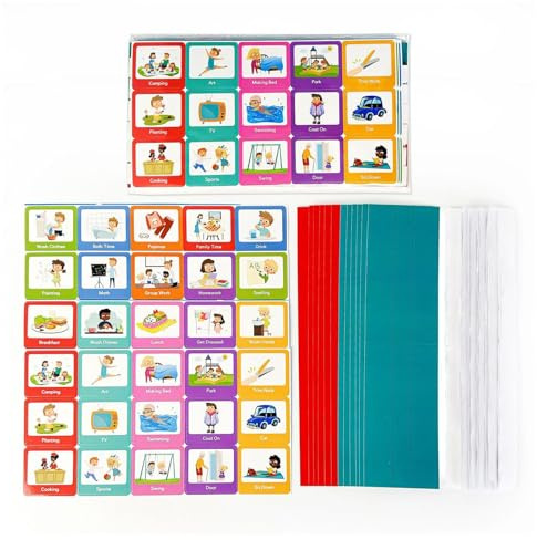 Programma visivo per bambini, Programma visivo - Scheda di comunicazione della scheda del programma giornaliero - 60 grafici tascabili di routine comportamentale per la classe