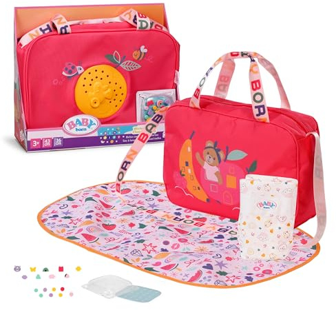 BABY Born Wickeltasche für Puppen - Inkl. Windeln, Puderdose, Aufbewahrungsbox & Pins zum Verzieren - Für alle 43cm Puppen - Hochwertiges Puppenzubehör