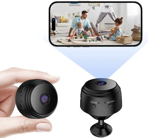 Mini Camera Surveillance,WiFi 1080P HD ,Camera Espionavec Détection de Mouvement,intérieur/extérieur, vision nocturne,Capture d'lmages et Stockage,Convient es Personnes âgées Petits Enfants ,Animaux