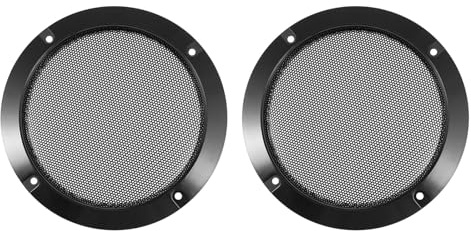 PartyKindom 2 pièces Protection Haut-Parleur Noir Lot de Filets Anti-Collision pour Caisson de Basses Subwoofer Automobile
