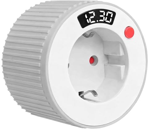 Wxeadu Digitaler Countdown Timer Steckdose, Zeitschaltuhr Mechanisch mit LED-Display, 16A/3680W, Programmierbar 1 Min-24H, Energiesparende Schaltsteckdose für Lampen, Heizgeräte, Haushaltsgeräte