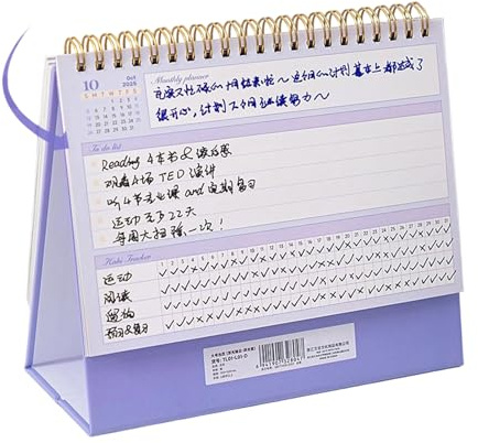 Calendrier de bureau – Planificateur à et 2 autocollants | Organiseur de bureau avec mise en page hebdomadaire et mensuelle Accessoires de travail pour le bureau à domicile pour les vacances