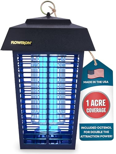 Flowtron Bug Zapper, 1 Acre of Outdoor Coverage with Powerful 40W Bulb & 5600V Instant Killing Grid, Electric Insect, Fly & Mosquito Zapper, Made in The USA