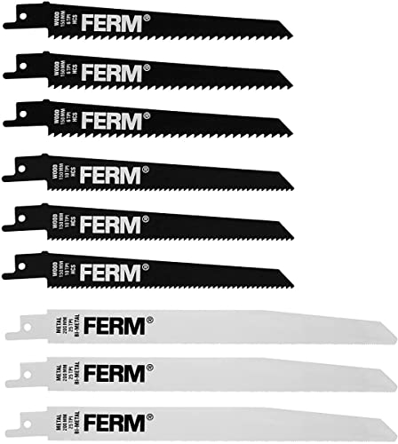 FERM Lame de scie (9 pcs) - pour scie sabre