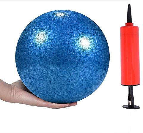 Comkit Mini Yoga Pilates Ball 10 Inch for Stability Exercise Training Gym Anti Burst and Slip Resistant Balls with Inflatable Straw (Blue)