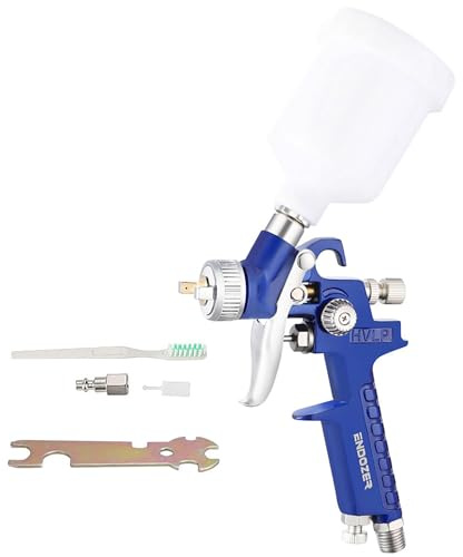 ENDOZER General Purpose Mini HVLP Spray Guns Auto Car Detail Paint Sprayer Spot Repair with 0.8mm Nozzle 125CC