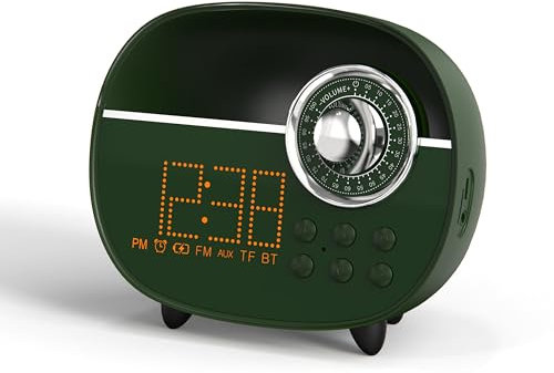 Réveil rétro avec Bluetooth, radio FM rétro, appels mains libres, veilleuse, support TF card et aux, extérieur iTOMA 158