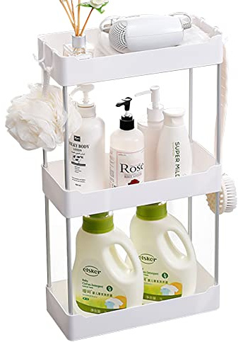 BOJVESH 3-Tier Detachable White Bathroom Countertop Storage Shelf