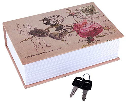 Cassaforte per libri, cassaforte con serratura a chiave, cassaforte per chiavi e serratura a combinazione (Rose Diary Type)