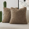 Foindtower 2 Fundas de cojín de Piel sintética de Peluche, Decorativas, Sherpa, Piel de Oveja, Fundas de cojín de Forro Polar Suave para Cama, sofá, Sala de Estar, 18 x 18 Pulgadas, Color Caqui