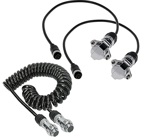 VSG24 Trailer Set Elite - Anhänger Verlängerungskabel für Rückfahrkamera & Rückfahrsysteme universell KFZ Kamera Kabel 4PIN / Polig für LKW Traktor Wohnwagen Anhängerkabel Wetterfest IP67 29104