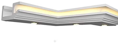 Stuck Dekorbau LED indirekte Beleuchtung Lichtprofil Stuckleisten Styroporleiste LED 20 Meter+4 Ecken BL 22