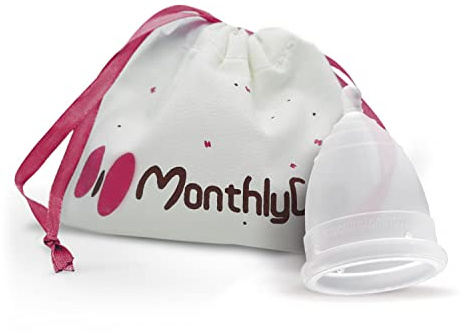 MonthlyCup - Menskopp tillverkad i Sverige | Färg: Transparent | Storlek: Normal, för lätt till riklig blödning | Återanvändningsbart mensskydd som inte läcker | Miljövänligt |