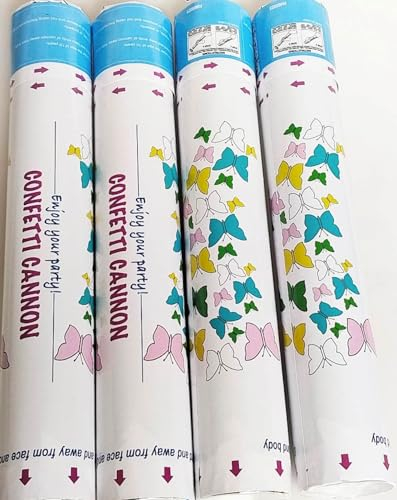 4 Geburtstag Konfetti Kanonen Konfettiwerfer Party Konfetti Kanone Geburtstag Konfetti Kanone Farb Konfetti Tube Konfetti Shooter Konfetti Shooter (Mehrfarbige Schmetterlinge)