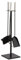 Relaxdays Juego de 4 Utensilios Color Negro Accesorios Chimenea, 4 Piezas, Set de Estufa con Atizador, Escoba para Cenizas, Pala y Soporte, Moderno, Acero, 67 x 17 x 17 cm