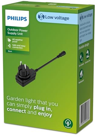 Philips Outdoor Niedervolt Netzteil EU 12W, 24V, IP67 wasserfest, schwarz