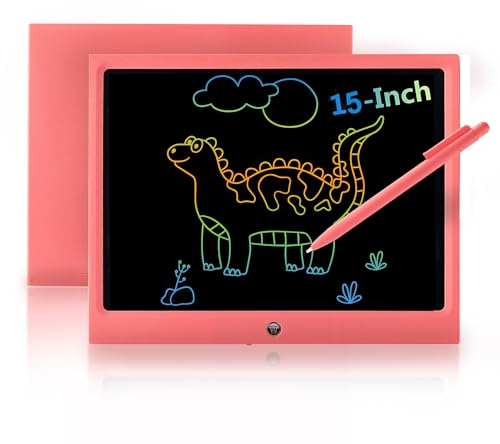 LCD Writing Tablet, 15 Inch LCD Coloring Drawing Tablet Doodle Board for Kids Learning Toys, Erasable Electronic eWriter Handwriting Sketch Pad Age 3+
