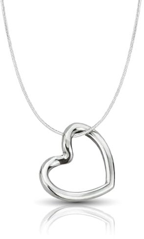 SAGA GIOIELLI® Collana Donna Cuore Acciaio San Valentino Regalo Festa Della Mamma Fidanzamento Confezione Regalo