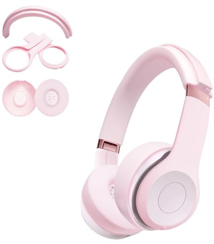 Adhiper 3-in-1 Silicone Sweat Case Cover for Beats Solo 4, Cute Earpad Covers/Headband Cover/Shell Covers for Beats Solo4 & Solo3 Headphones Accessories, Sweatproof & Easy to Clean - Pink