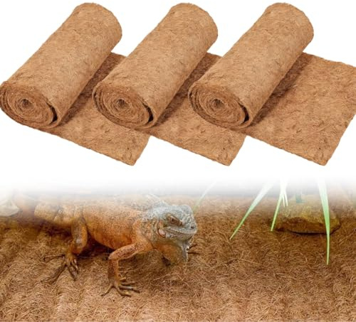 YMTWSRY Lot de 3 tapis de chanvre pour rongeurs, lapins en 100 % copeaux de coco - Tapis biodégradable en fibre de coco - Pour lapins, hamsters - 100 x 30 cm