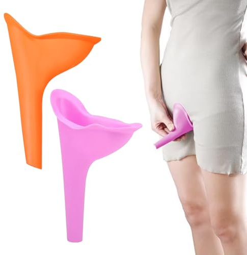 WUYJI Higiene y limpieza de acampada y marcha,Paquete de dos embudos para urinarios femeninos, fabricados en silicona, reutilizables, conos para urinarios femeninos, simples y fáciles de usar.