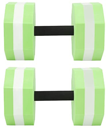 Manubri Acquatici Set di manubri galleggianti in schiuma EVA per piscina, fitness, leggeri, ad alta galleggiabilità, per allenamento e riabilitazione, attrezzature per esercizi 2 (Verde Bianco Verde