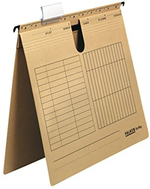 Original Falken 25er Pack Hängehefter UniReg. Made in Germany. Behördenheftung, aus Recycling-Karton für DIN A4 braun Blauer Engel ideal für die lose Blatt-Ablage im Büro und der Behörde
