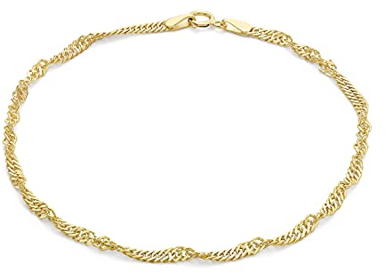 CARISSIMA Unisex 9 ct Yellow Gold Curb Chain Bracelet of Length 19 cm