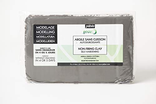 Pébéo - Argilla senza Cottura Gédéo - Creta Autoindurente, Senza Forno - Modellazione, Stampo e Ceramica, Grigio cemento, 1.5 Kg