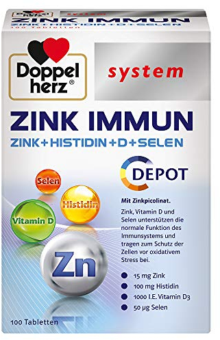 Doppelherz system Zink Immun Depot – Zink, Vitamin D und Selen unterstützen die normale Funktion des Immunsystems – 100 Tabletten…