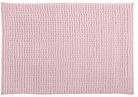 MSV Badteppich Badvorleger Duschvorleger Chenille Hochflor Badematte 60x90 cm – Pastellrosa