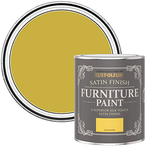 Rust-Oleum Yellow Furniture Paint in Satin Finish - Lemon Sorbet 750ml