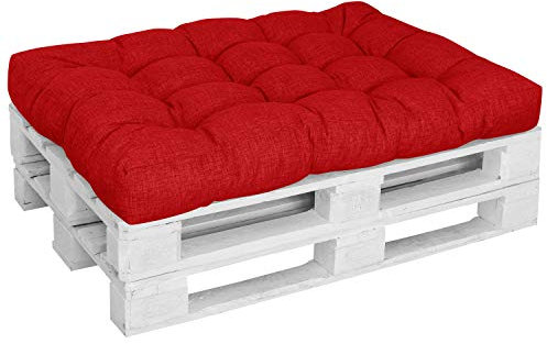 DILUMA | Palettenkissen Comfort Modell 2021 Sitzkissen 120x80 cm Rot | Palettenauflagen für Indoor & Outdoor | Wasserabweisend