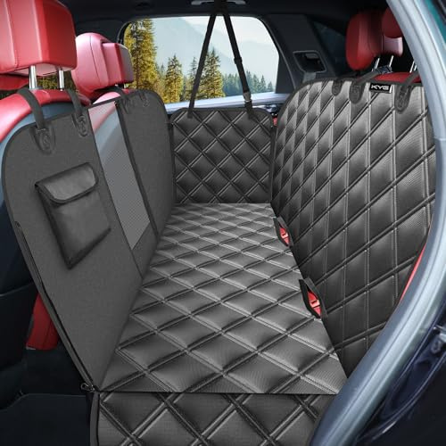 KYG Coprisedile Auto per Cani Telo Posteriore Auto per Animali Domestici Rivestimento per Sedile dell'Auto di Panno Oxford Impermeabile Antigraffiato e Antiscivolo Nero