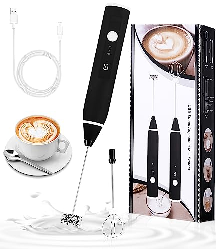 jutyum Montalatte Elettrico, USB Ricaricabile Frullino Montalatte, Cappuccinatore Elettrico, Schiuma Latte Elettrico, Frustino Montalatte Elettrico per Cappuccino, Latte, Bulletproof Coffee
