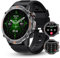 Walkercam Smartwatch Herren mit Telefonfunktion, 1.43 AMOLED Fitnessuhr mit 110 Sportmodi,Blutdruck/Herzfrequenz/Sauerstoff/Schlafüberwachung, Outdoor Armbanduhr Schrittzähler für Android iOS