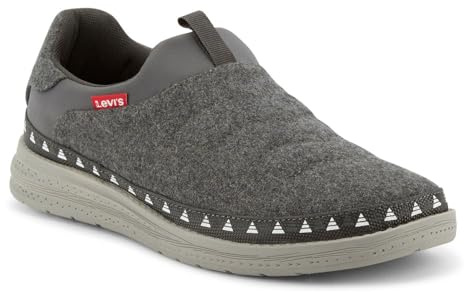 Levi's Mens Keane Felt Loafer Slipper Shoe, Charcoal, M M